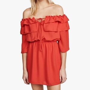 Jack by BB Dakota Women's Bowser Off The‎ Shoulder Poppy Red Dress, Size XS